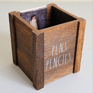 Rae Dunn Pens Pencils Wooden Office Desk Storage